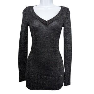 Guess Womens Size Small Sweater Top Metallic Semi Sheer Y2k Vintage